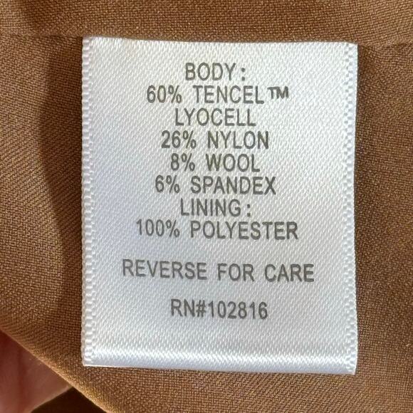 Garnet Hill Stretch Knit Relaxed Blazer in Praline Camel 18 Neutral Minimalist - Picture 6 of 8